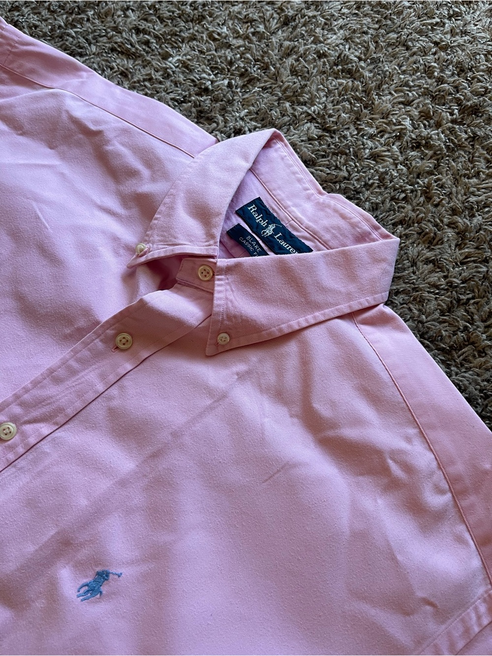 Ralph Lauren Men’s Light Pink Button-Down Oxford Shirt Size - XL